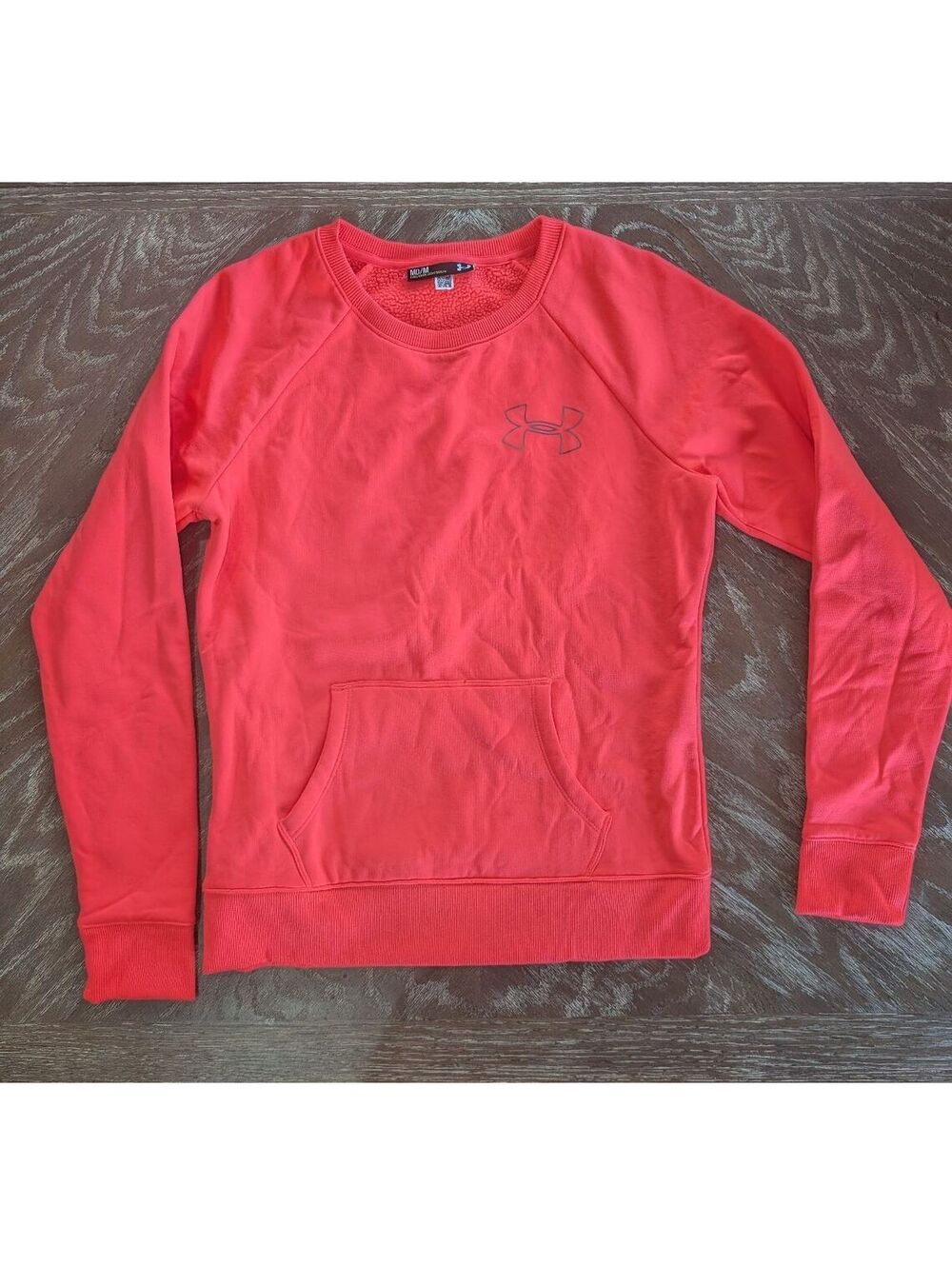 Under Armour Coral Pink/Orange Crewneck Sweatshirt Medium